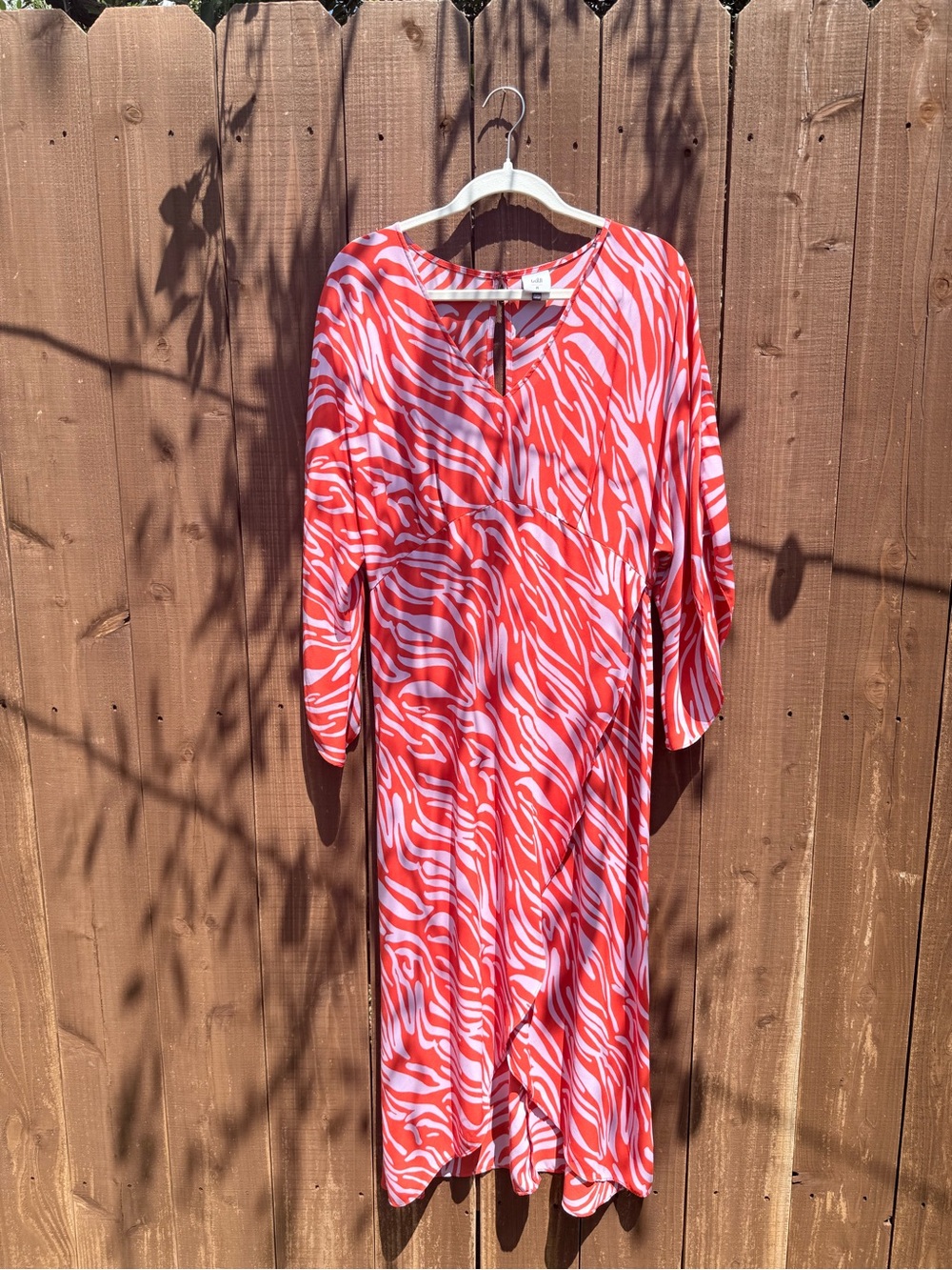 CAbi Red and White Zebra-Print Maxi Dress